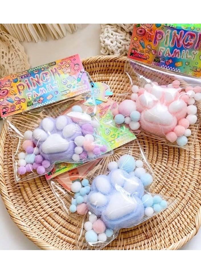 KRRFDP Taba Squishy Cat Toys, Family-Friendly Squishy Toys, 40 Designs Available, Cute and Soft Squishy Toys in Cat Paw and Hamster Shapes, Kawaii Squishy Toys for Adults and Kids (Purple Round Waffle). - Image 3